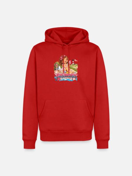 Dänemark Düne Mädchen Strandglück - Männer Premium Bio Hoodie - Rot