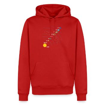 Sonnensystem Planeten Weltraum Astronomie Motiv - Männer Premium Bio Hoodie - Rot - Vorne - Nico (187cm)
