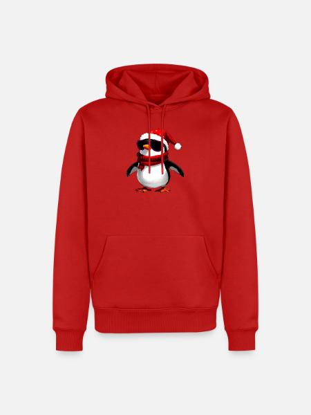 Coole Pinguine Weihnachten - Männer Premium Bio Hoodie - Rot