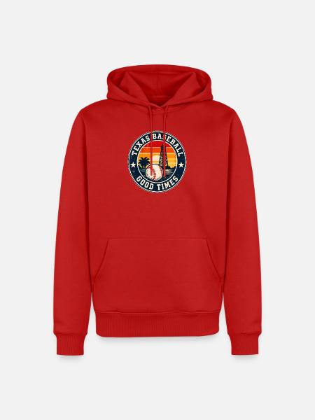 Texas Baseball Good Times Retro - Männer Premium Bio Hoodie - Rot