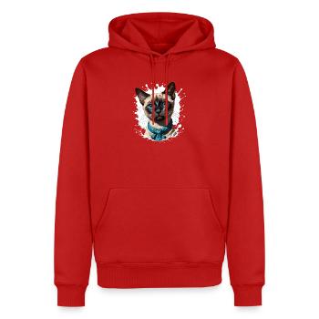 Siamese cat - Men’s Premium Organic Hoodie - red - Front - Nico (187cm)