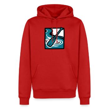 Icône de l’eau de la rivière Paddle - Sweat à capuche Premium bio Homme - rouge - Devant - Nico (187cm)