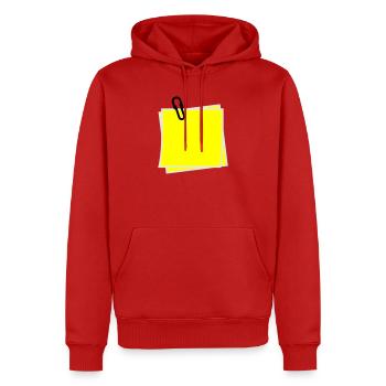 Postit | Zettel | gelber Zettel | Sticker | - Sweat à capuche Premium bio Homme - rouge - Devant - Nico (187cm)