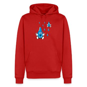 Little Water Drop Friends - Men’s Premium Organic Hoodie - red - Front - Nico (187cm)