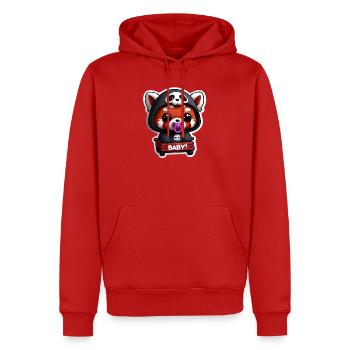 Panda bébé en capuche noir - Sweat à capuche Premium bio Homme - rouge - Devant - Nico (187cm)