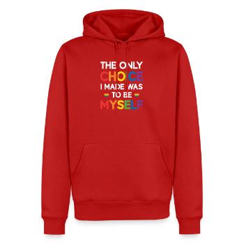 LGBT Pride Month - Die einzige Entscheidung, die ich getroffen habe, war, B - Männer Premium Bio Hoodie - Rot - Vorne - Nico (187cm)