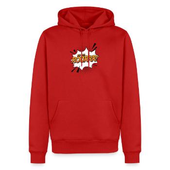 Rrööörrr - Männer Premium Bio Hoodie - Rot - Vorne - Nico (187cm)