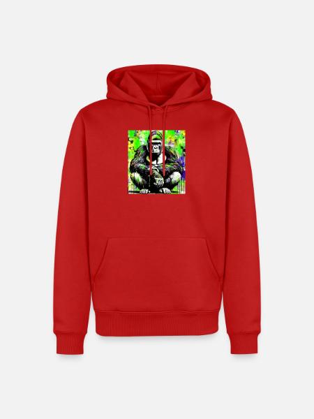 Gorilla - Männer Premium Bio Hoodie - Rot