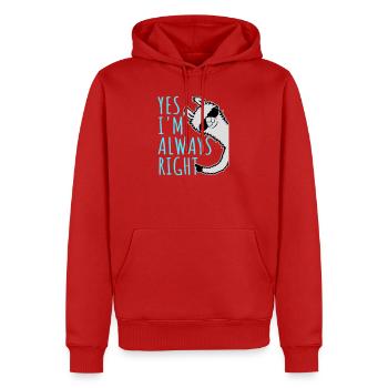 Yes, I'm Always Right Sarkasmus Lama Sonnenbrille - Männer Premium Bio Hoodie - Rot - Vorne - Nico (187cm)