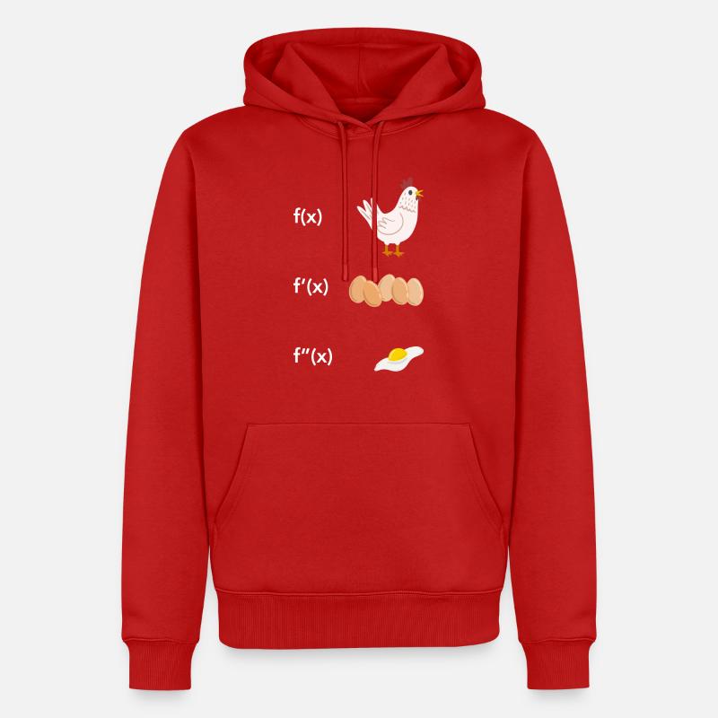 Dérivation Maths Maths Poulets Cadeau - Sweat à capuche Premium bio Homme - rouge