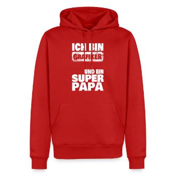 Ich bin super Papa Grafiker - Männer Premium Bio Hoodie - Rot - Vorne - Nico (187cm)