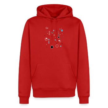 bulles - Sweat à capuche Premium bio Homme - rouge - Devant - Nico (187cm)