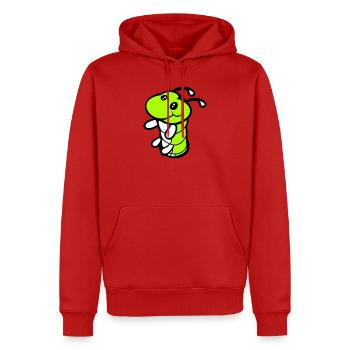 Chenille Trou Inférieur Mignon Sourires Amical Heureux - Sweat à capuche Premium bio Homme - rouge - Devant - Nico (187cm)