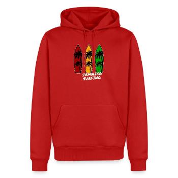 Jamaïque Surf - Sweat à capuche Premium bio Homme - rouge - Devant - Nico (187cm)