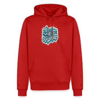 Paysage hivernal du Kraichgau - Sweat à capuche Premium bio Homme - rouge - Devant - Nico (187cm)