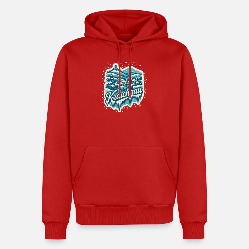 Paysage hivernal du Kraichgau - Sweat à capuche Premium bio Homme - rouge
