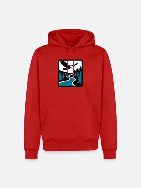 Eagle River Forest Graphic - Men’s Premium Organic Hoodie - red