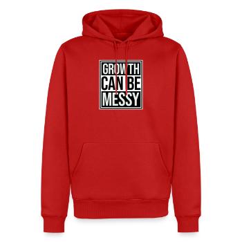 La croissance peut être compliquée Logo de citation de développement personnel - Sweat à capuche Premium bio Homme - rouge - Devant - Nico (187cm)