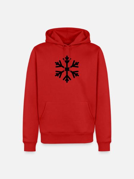 Eiskristall Winter Schnee Schneekristall - Männer Premium Bio Hoodie - Rot