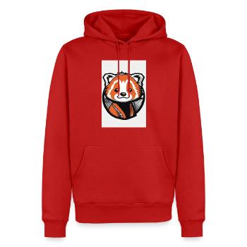 IMG 3199 - Männer Premium Bio Hoodie - Rot - Vorne - Nico (187cm)