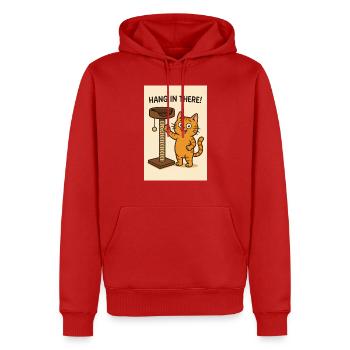 hang in there - Sweat à capuche Premium bio Homme - rouge - Devant - Nico (187cm)