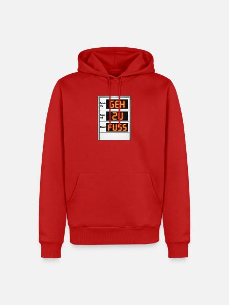 Lustiges Tankstellen Schild - Männer Premium Bio Hoodie - Rot