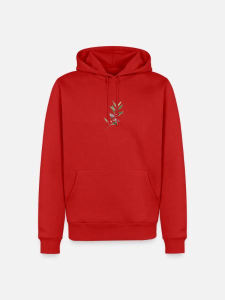 Olivenzweig Aquarell - Männer Premium Bio Hoodie - Rot