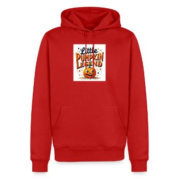 Kleine Kürbislegende - Männer Premium Bio Hoodie - Rot - Vorne - Nico (187cm)