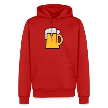 Bierkrung - Männer Premium Bio Hoodie - Rot - Vorne - Nico (187cm)