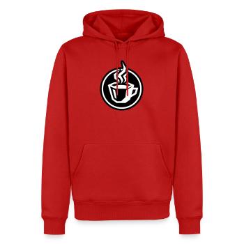 Kaffee Tasse Symbol - Männer Premium Bio Hoodie - Rot - Vorne - Nico (187cm)