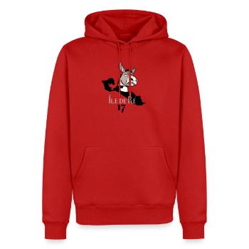 Ane Île de Ré Vintage - Sweat à capuche Premium bio Homme - rouge - Devant - Nico (187cm)