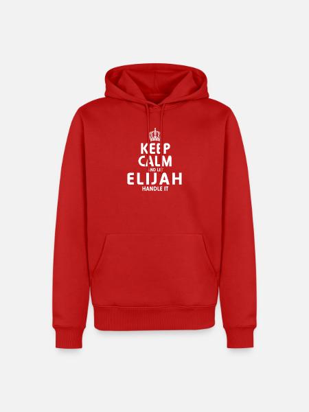 ELIJAH, regel das. - Männer Premium Bio Hoodie - Rot