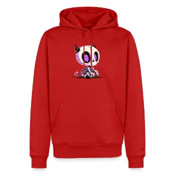 Cute Chibi Devil Skull - Männer Premium Bio Hoodie - Rot - Vorne - Nico (187cm)