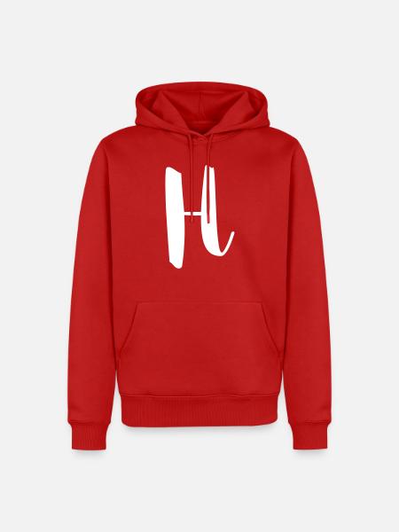Buchstabe H - Männer Premium Bio Hoodie - Rot