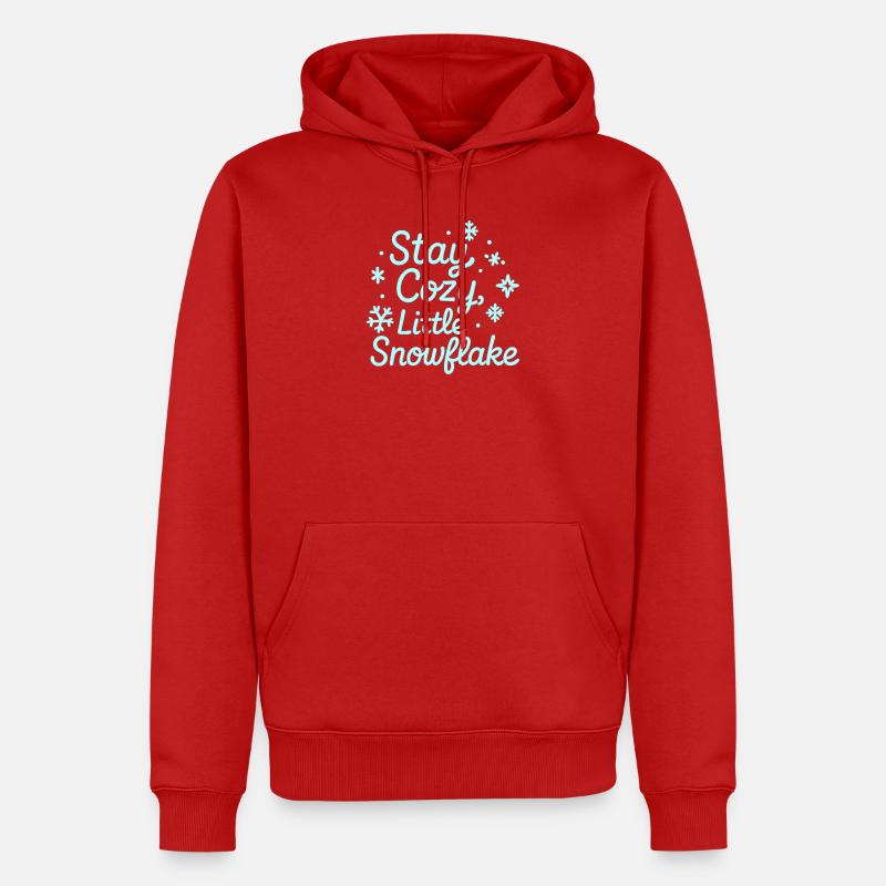 Stay Cozy Snowflake Neon Script - Männer Premium Bio Hoodie - Rot