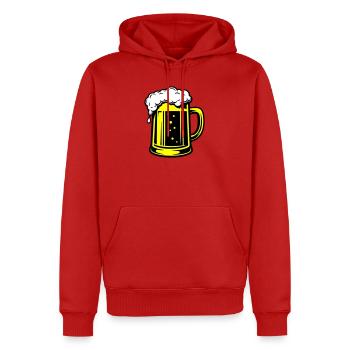 Beer Mug Symbol Beer - Men’s Premium Organic Hoodie - red - Front - Nico (187cm)