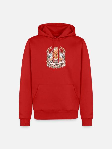 Lausmadl Dirndl Tracht Bayern Alpenmädchen - Männer Premium Bio Hoodie - Rot