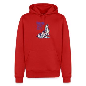 Hound Dog Mama - Männer Premium Bio Hoodie - Rot - Vorne - Nico (187cm)