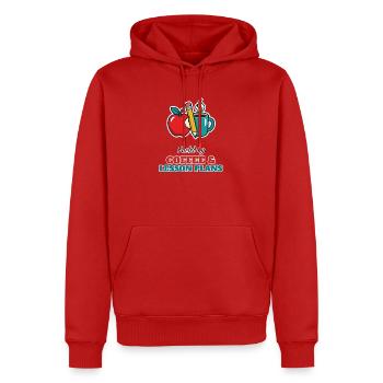 Coffee and Lesson Plans – Lehrer Humor - Männer Premium Bio Hoodie - Rot - Vorne - Nico (187cm)