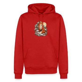 Fuchs im Winterwald - Männer Premium Bio Hoodie - Rot - Vorne - Nico (187cm)