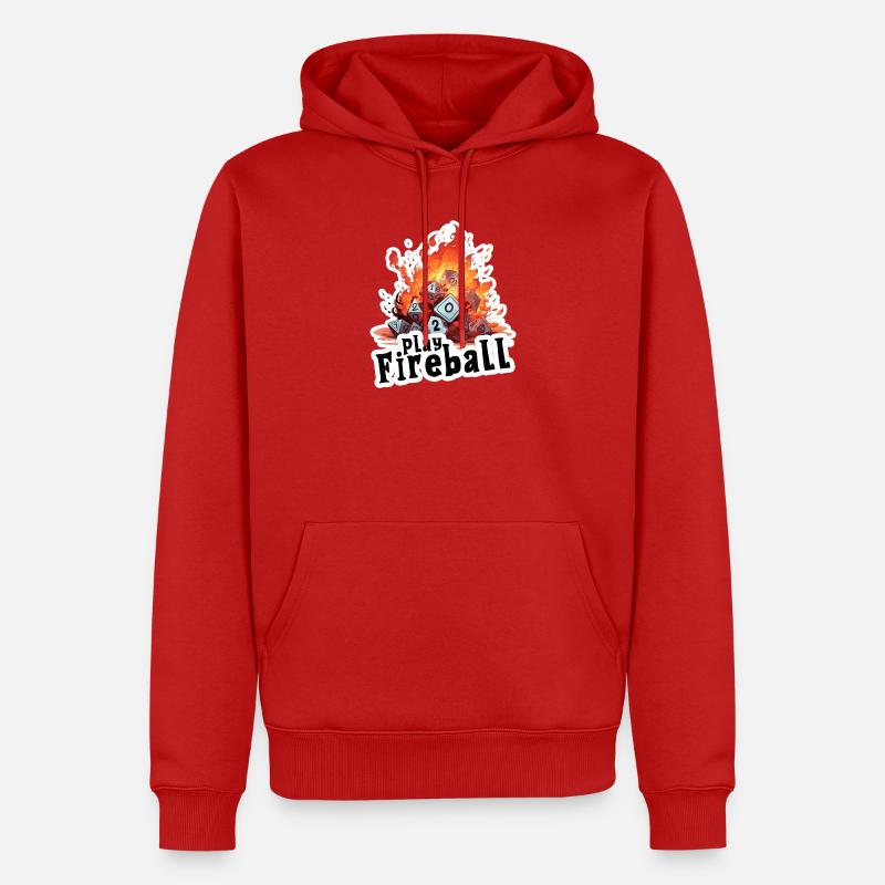 Exaggerated Fireball – Cube Chaos RPG - Sweat à capuche Premium bio Homme - rouge