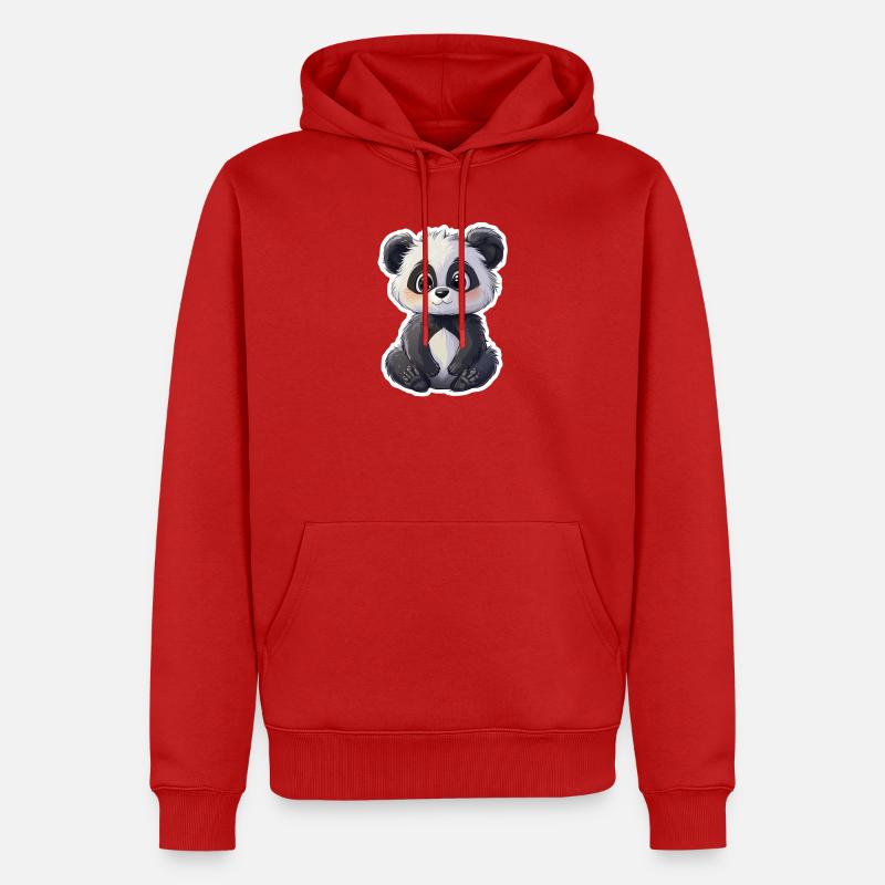 Ours panda mignon - Sweat à capuche Premium bio Homme - rouge