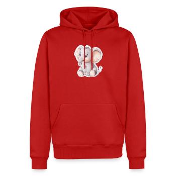 Elefant - Männer Premium Bio Hoodie - Rot - Vorne - Nico (187cm)