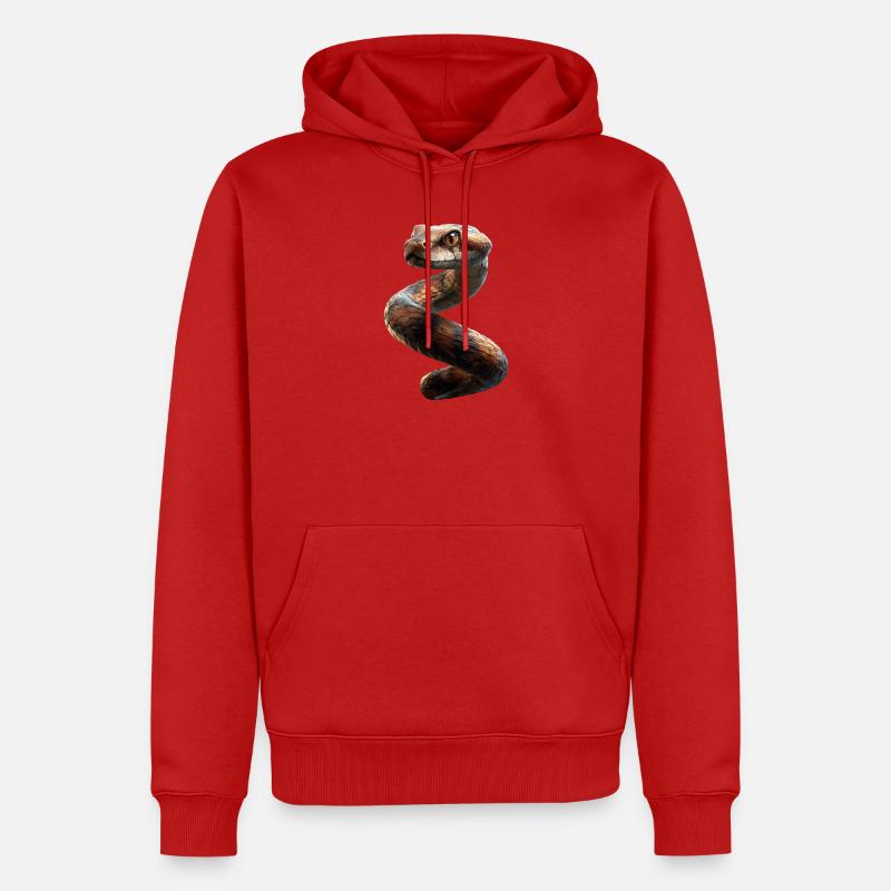 Schlange Python Kobra Klapperschlange Schlangen - Männer Premium Bio Hoodie - Rot