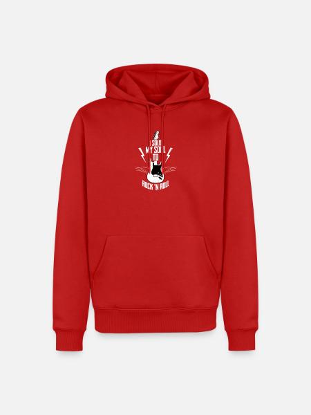 I Sold My Soul To Rock 'n Roll Rock Band Guitar Mu - Männer Premium Bio Hoodie - Rot