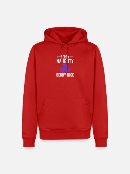 Mirtillo Divertente Frutta Frutta Mirtillo Vintage B - Felpa con cappuccio ecologica premium da uomo - rosso