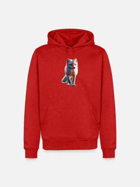 Polarfuchs Schneefuchs Eisfuchs Süßer Weißer Fuchs - Männer Premium Bio Hoodie - Rot