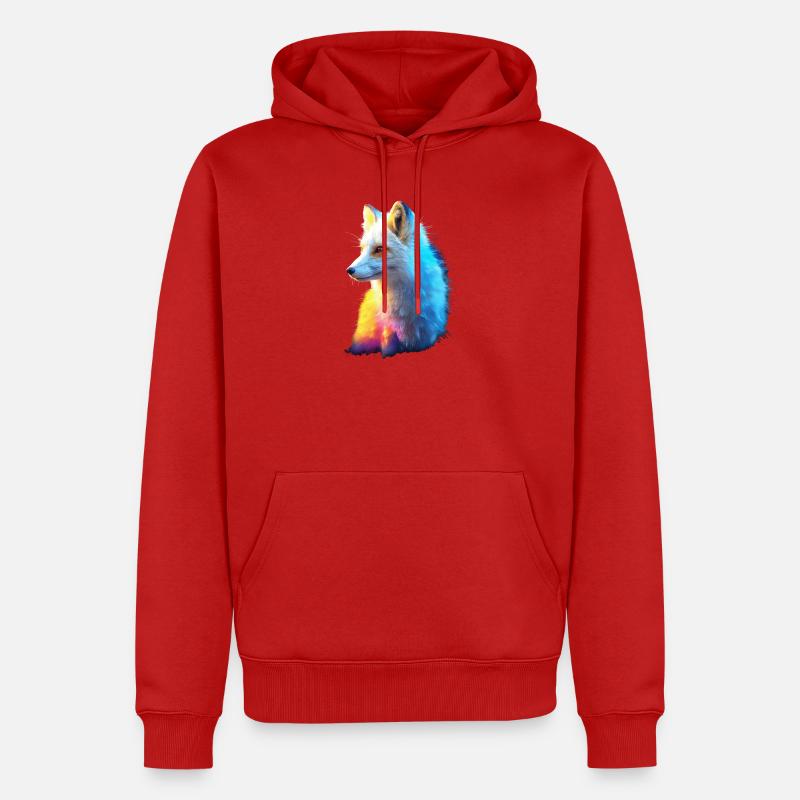 Polarfuchs Schneefuchs Eisfuchs Süßer Weißer Fuchs - Männer Premium Bio Hoodie - Rot
