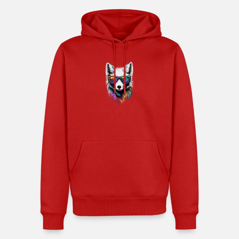 Polarfuchs Schneefuchs Eisfuchs Süßer Weißer Fuchs - Männer Premium Bio Hoodie - Rot