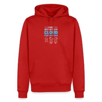 Météorologue en météorologie, tempête et tornade, météorologique - Sweat à capuche Premium bio Homme - rouge - Devant - Nico (187cm)